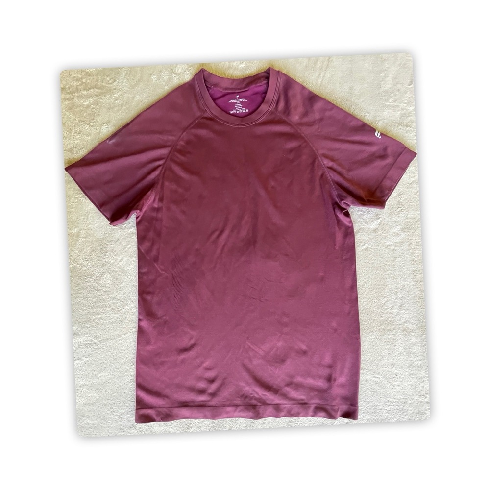Fabletics Men's Burgundy Performance Athletic Shirt Size S Activewear Tee